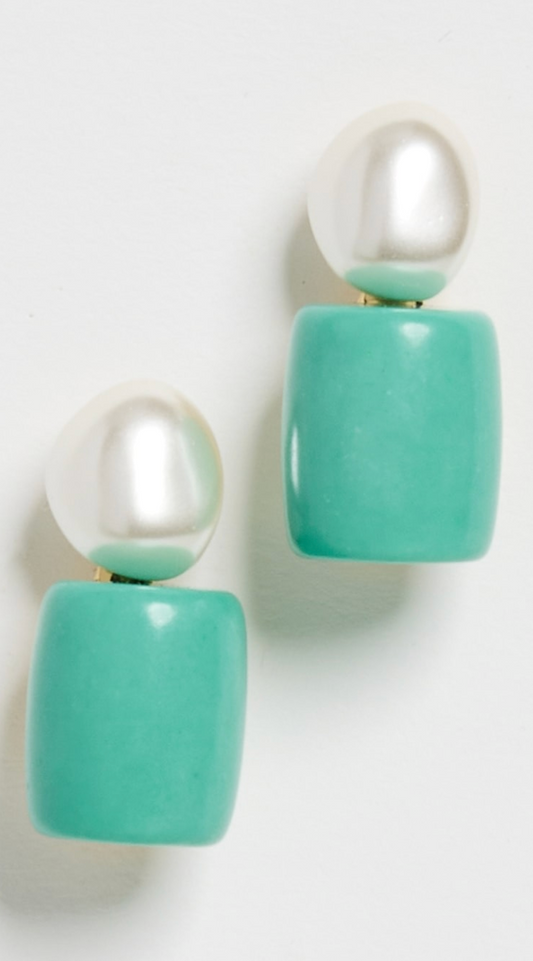 Lele Sadoughi | Turquoise Sea Pebble Stud Earring