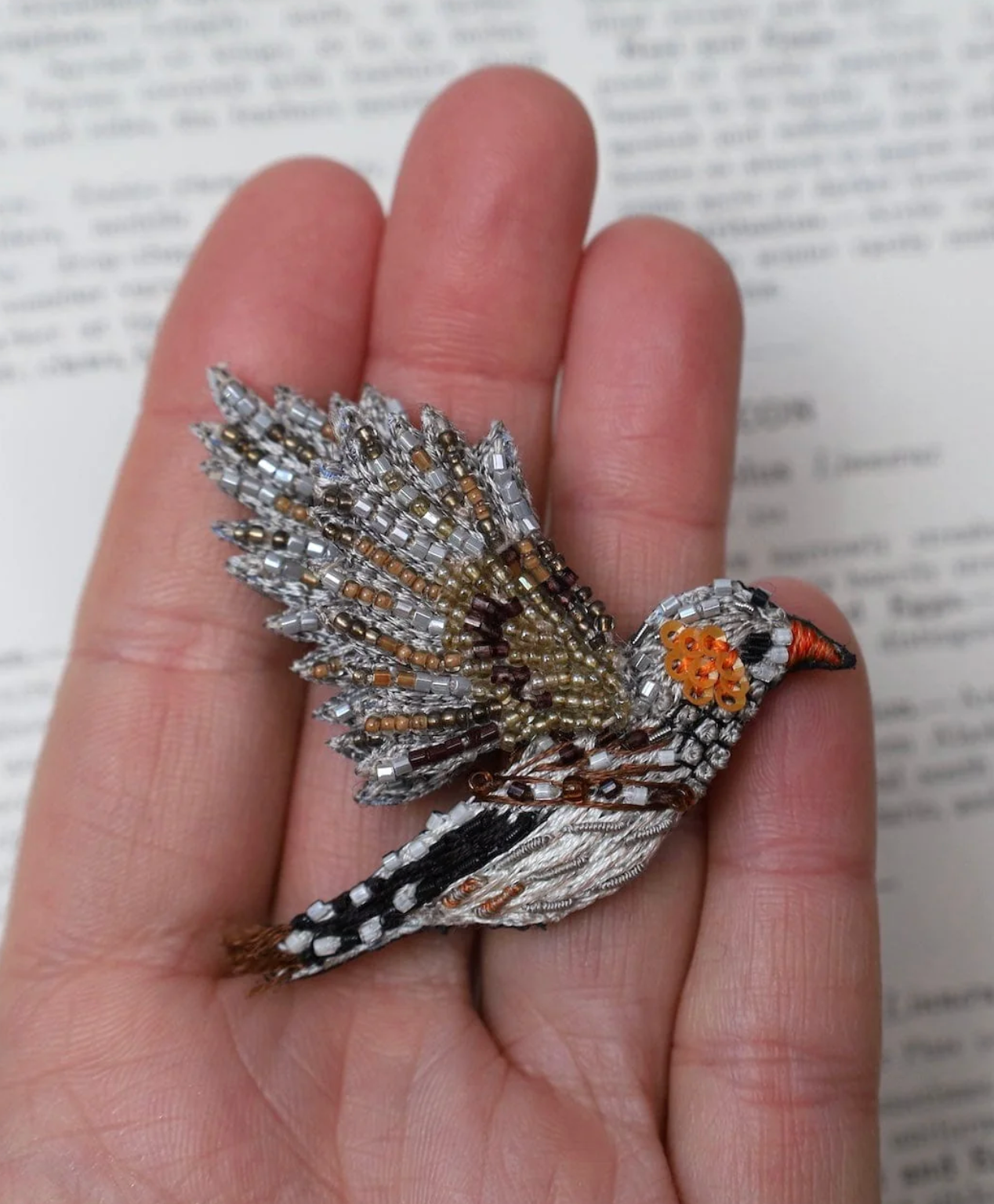 TROVELORE | Zebra Finch Brooch