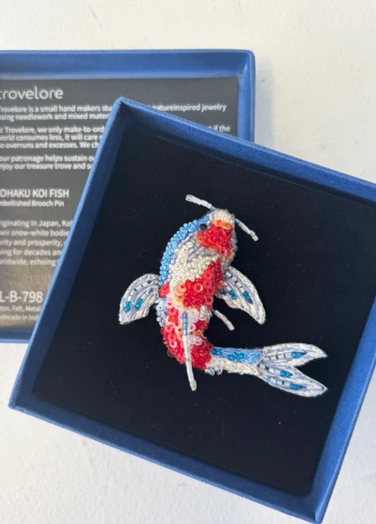 TROVELORE | Kohaku Koi Fish Brooch