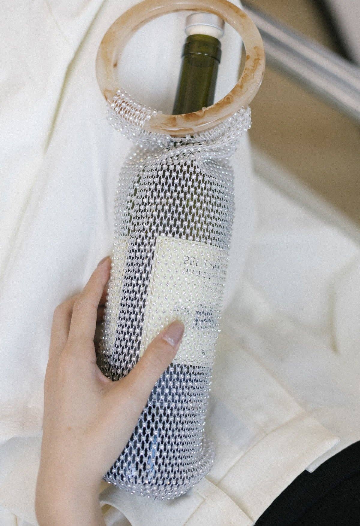 Luxe Crystal | Wine Carrier - White
