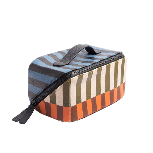 Caroline Gardner - Stripe Diagonal Zip Large Washbag