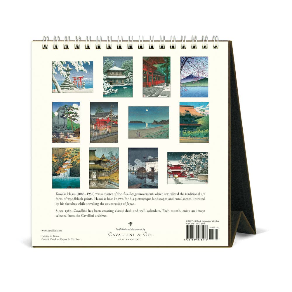 Cavallini | 2027 Desk Calendar - Japanese Woodblocks