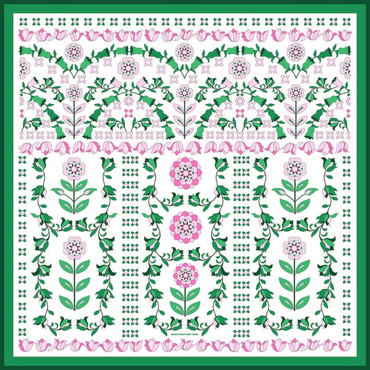 Jessie Zhao New York - Ivy Parterre Double Sided Silk Scarf SALE