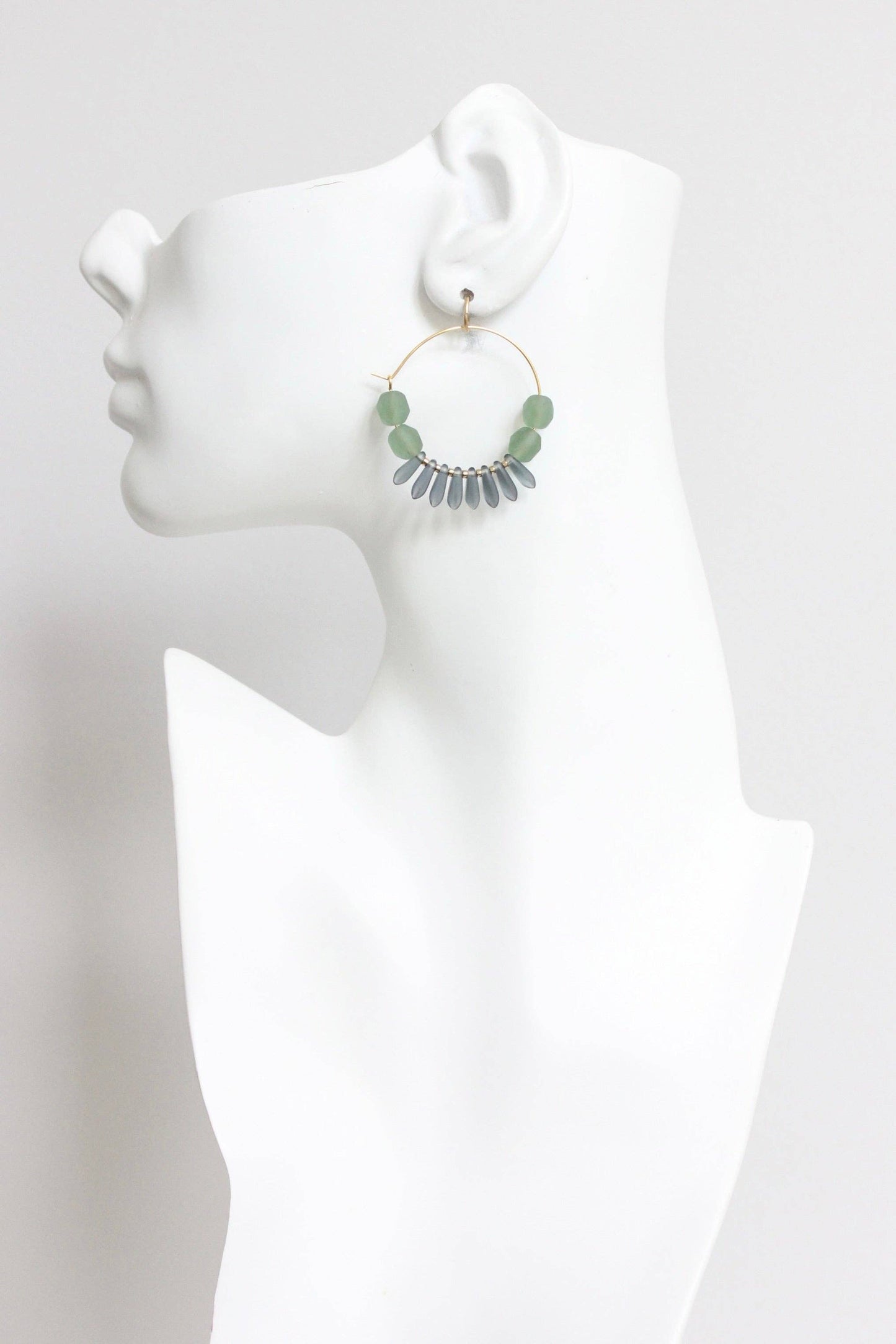 David Aubrey | Seafoam and blue montana hoop earrings