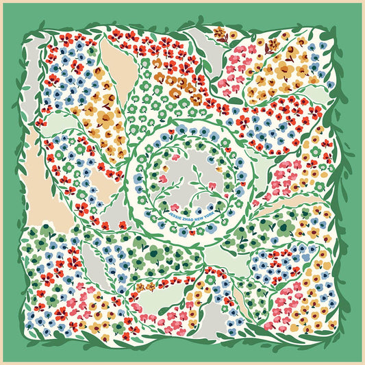 Jessie Zhao New York | Double Sided Silk Scarf of Garden SALE