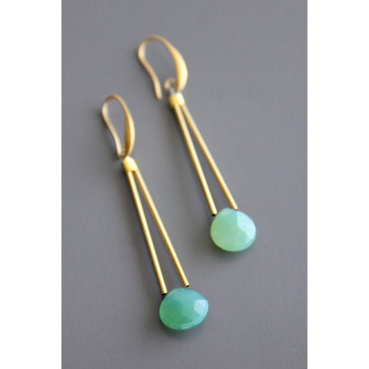David Aubrey | Green onyx earrings