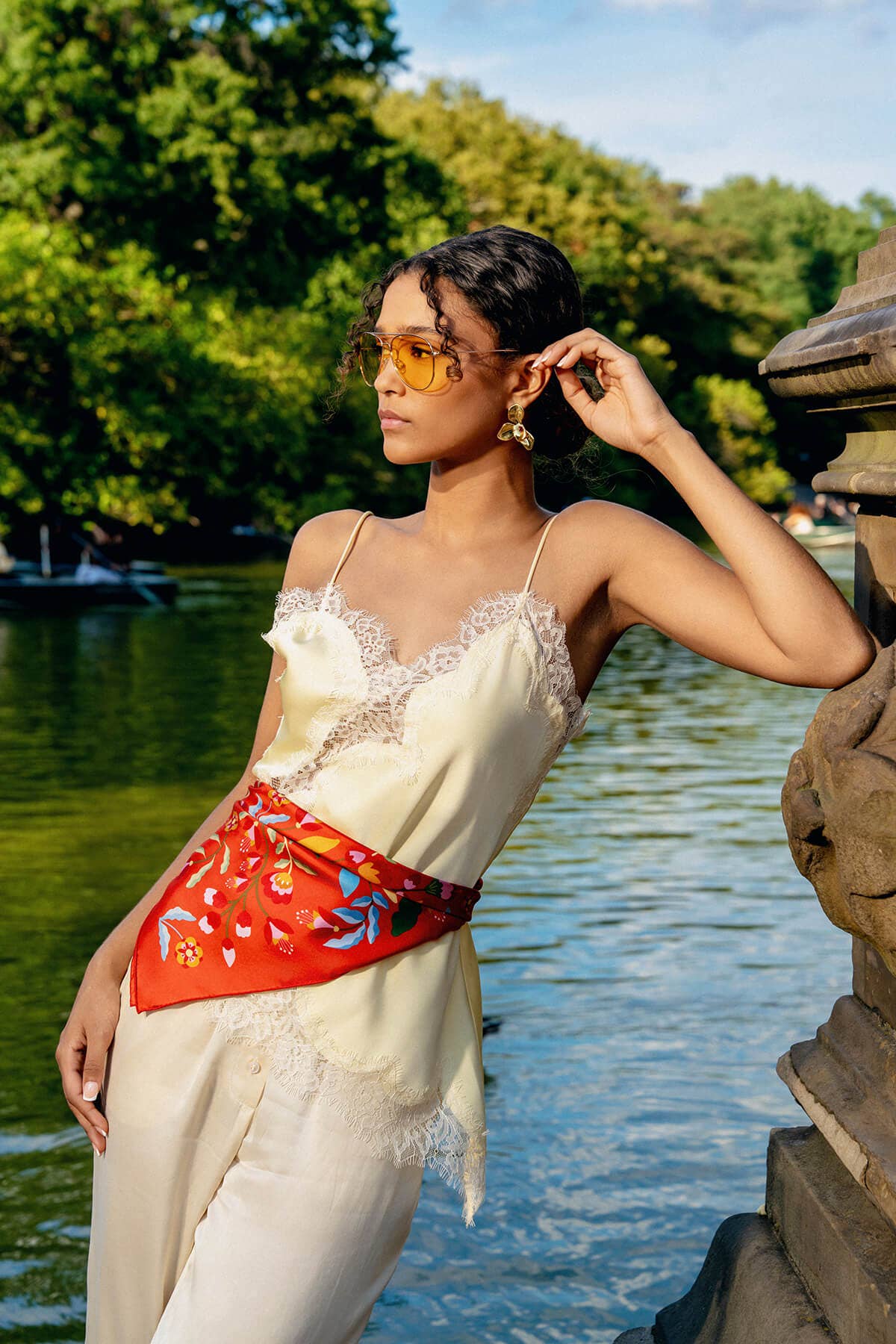 Jessie Zhao New York - Festival Flora Double Sided Silk Scarf