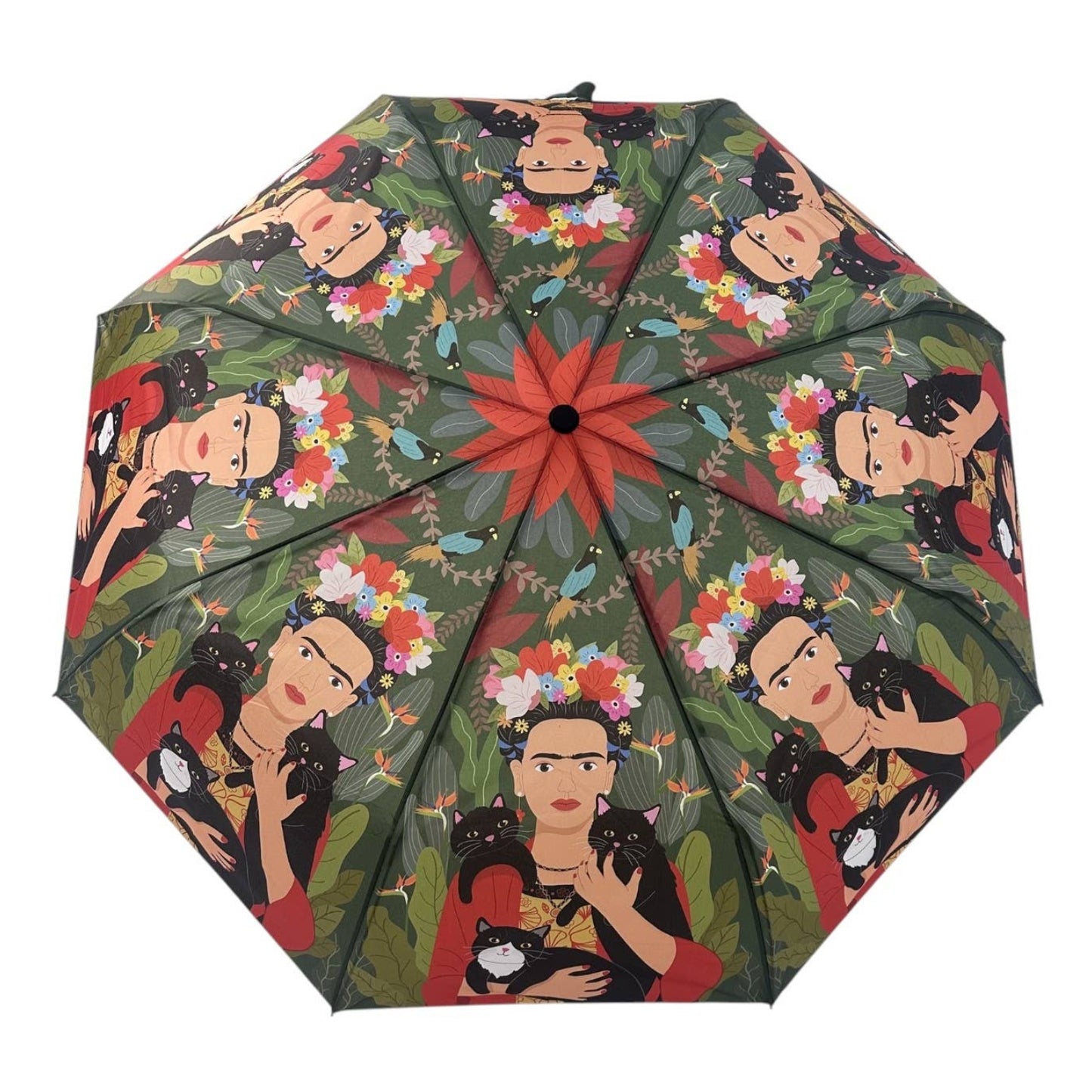 Naked Decor | Frida Kahlo with Trio Black Kitties Umbrella 