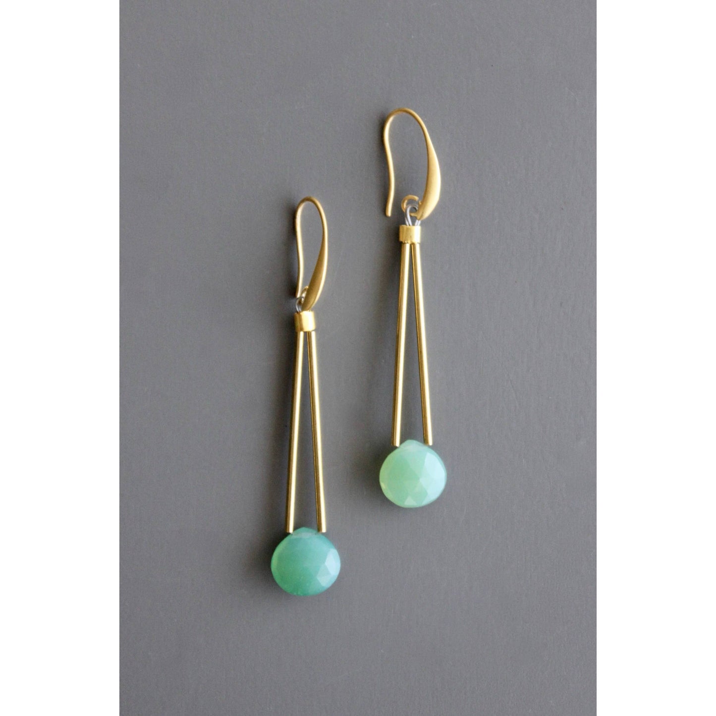 David Aubrey | Green onyx earrings