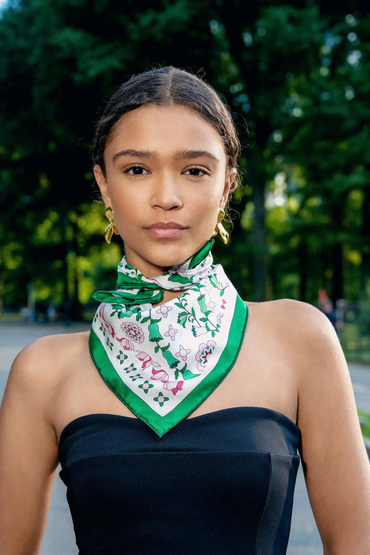 Jessie Zhao New York - Ivy Parterre Double Sided Silk Scarf SALE