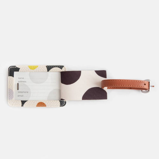 Caroline Gardner - Multi Flower Charcoal Luggage Tag