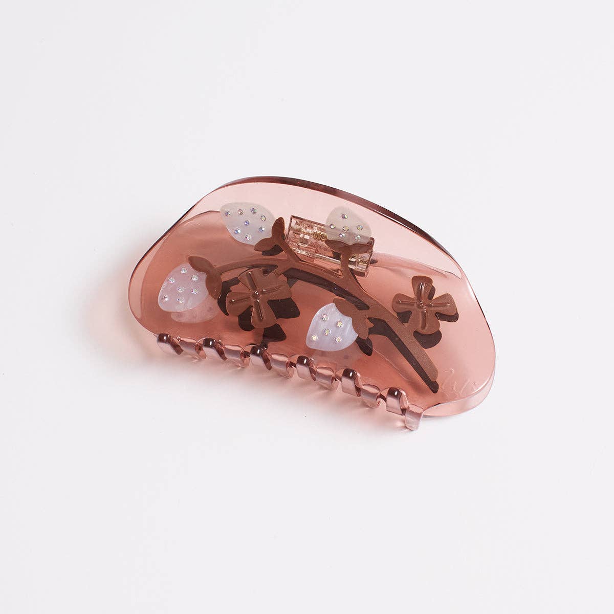 WINONA IRENE |  White Sparkly Strawberry Berry Hair Clip