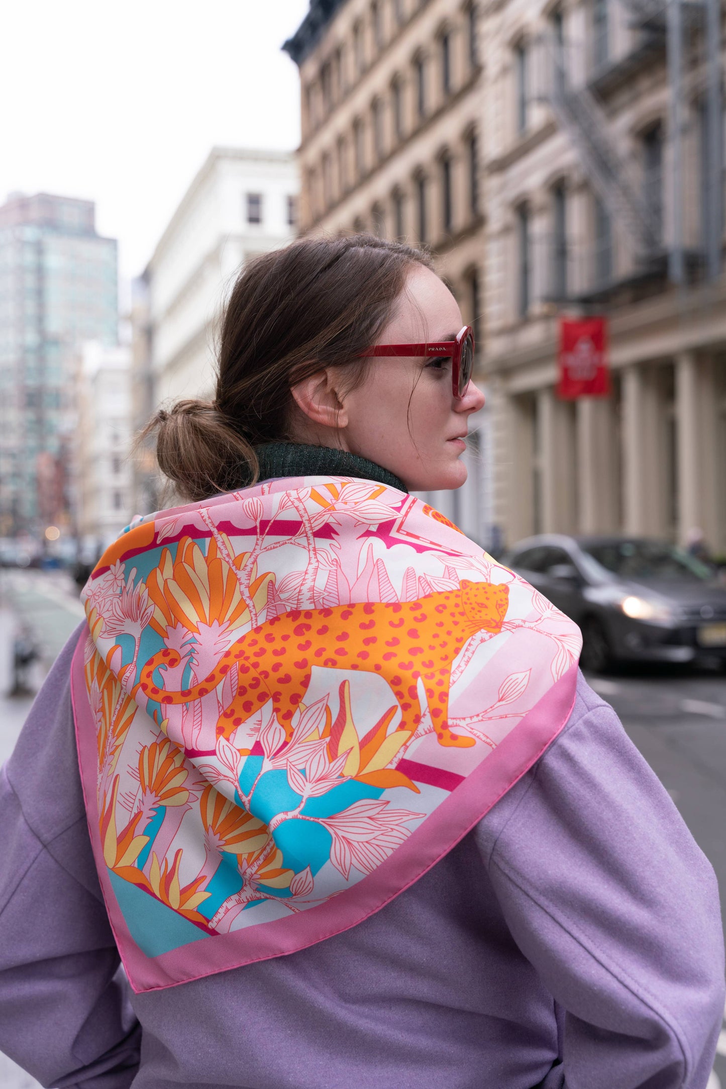 Jessie Zhao New York | Double Sided Silk Scarf of Around The World