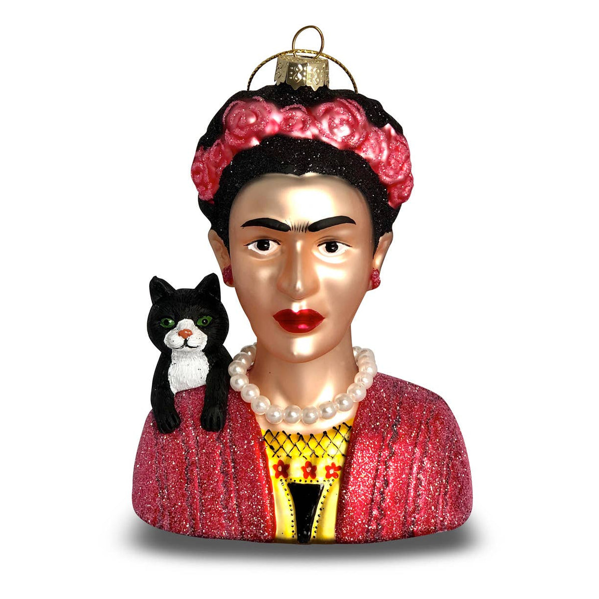 Frida & Cat Glass Ornament