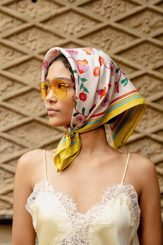 Jessie Zhao New York - Limoncello Jardin Double Sided Silk Scarf