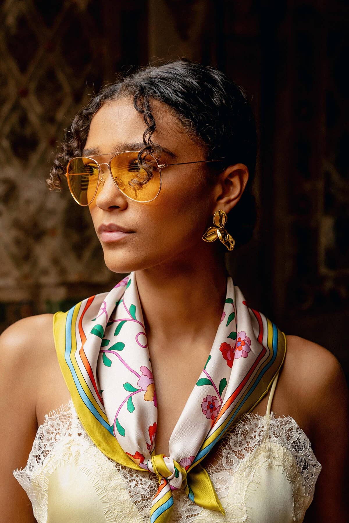 Jessie Zhao New York - Limoncello Jardin Double Sided Silk Scarf