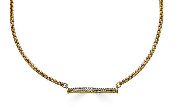 Loni Paul Jewelry - Gold Pave Bar Necklace