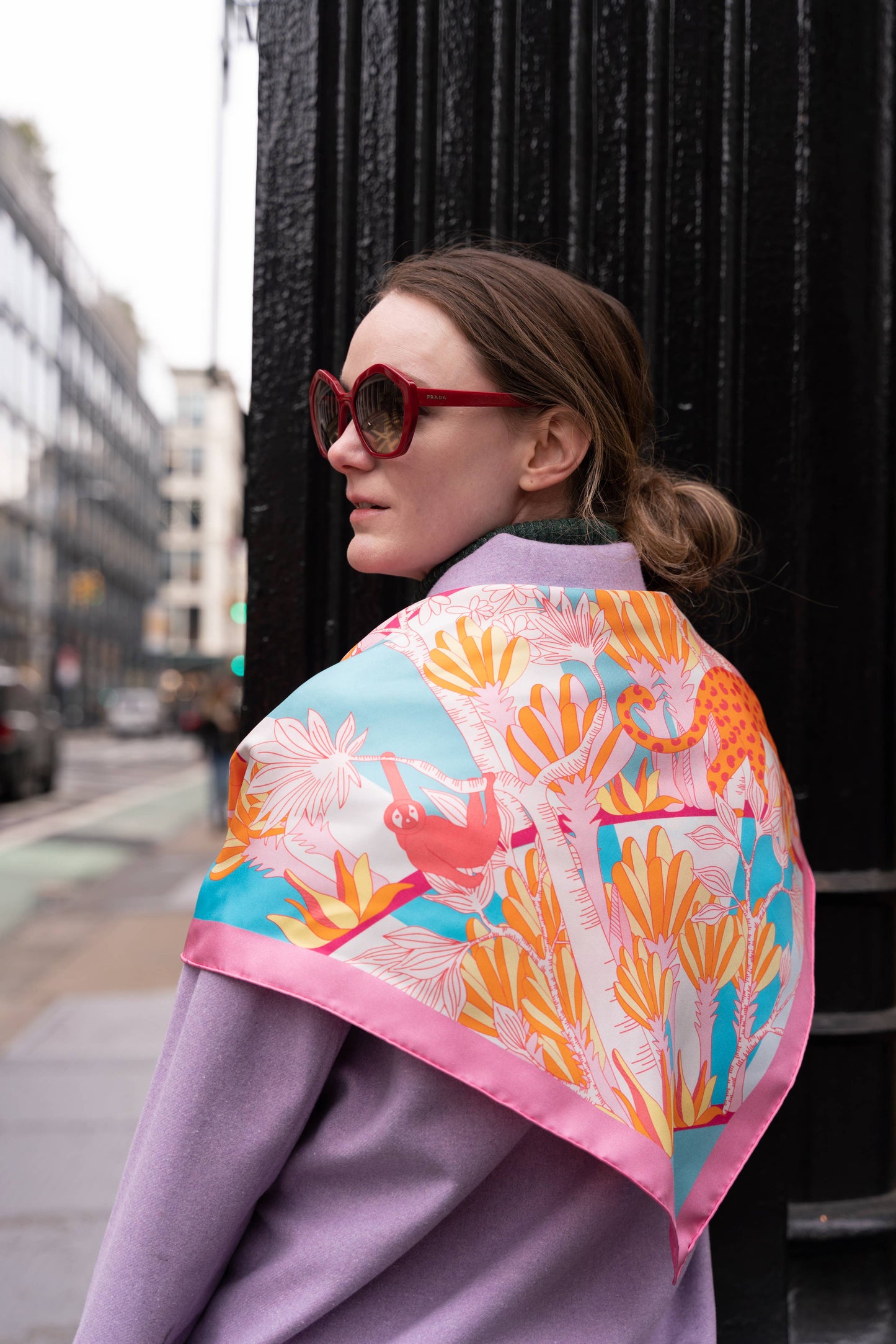 Jessie Zhao New York | Double Sided Silk Scarf of Around The World