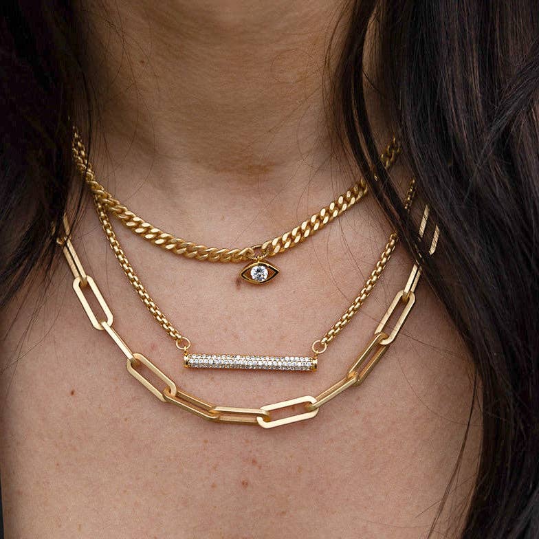 Loni Paul Jewelry - Gold Pave Bar Necklace