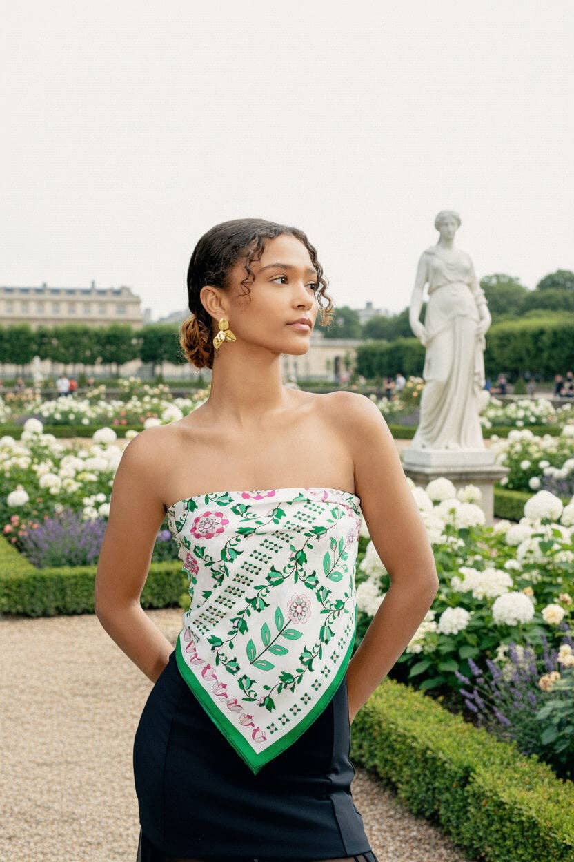 Jessie Zhao New York - Ivy Parterre Double Sided Silk Scarf