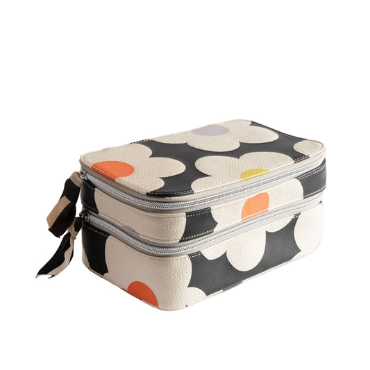 Caroline Gardner - Multi Flower Charcoal Make Up Bag Organiser