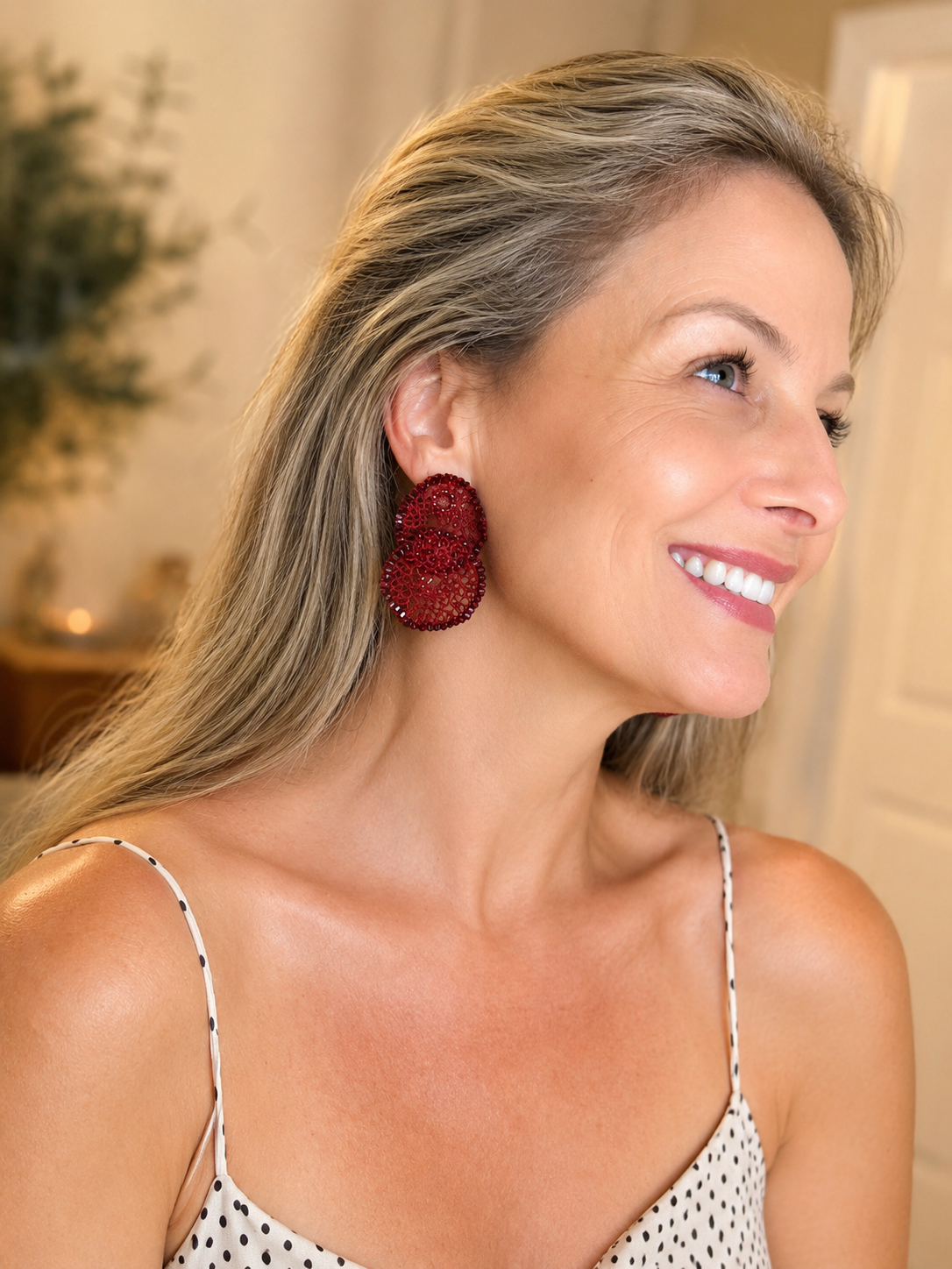 Tricia Milaneze | Burgundy Mix Crochet Earrings