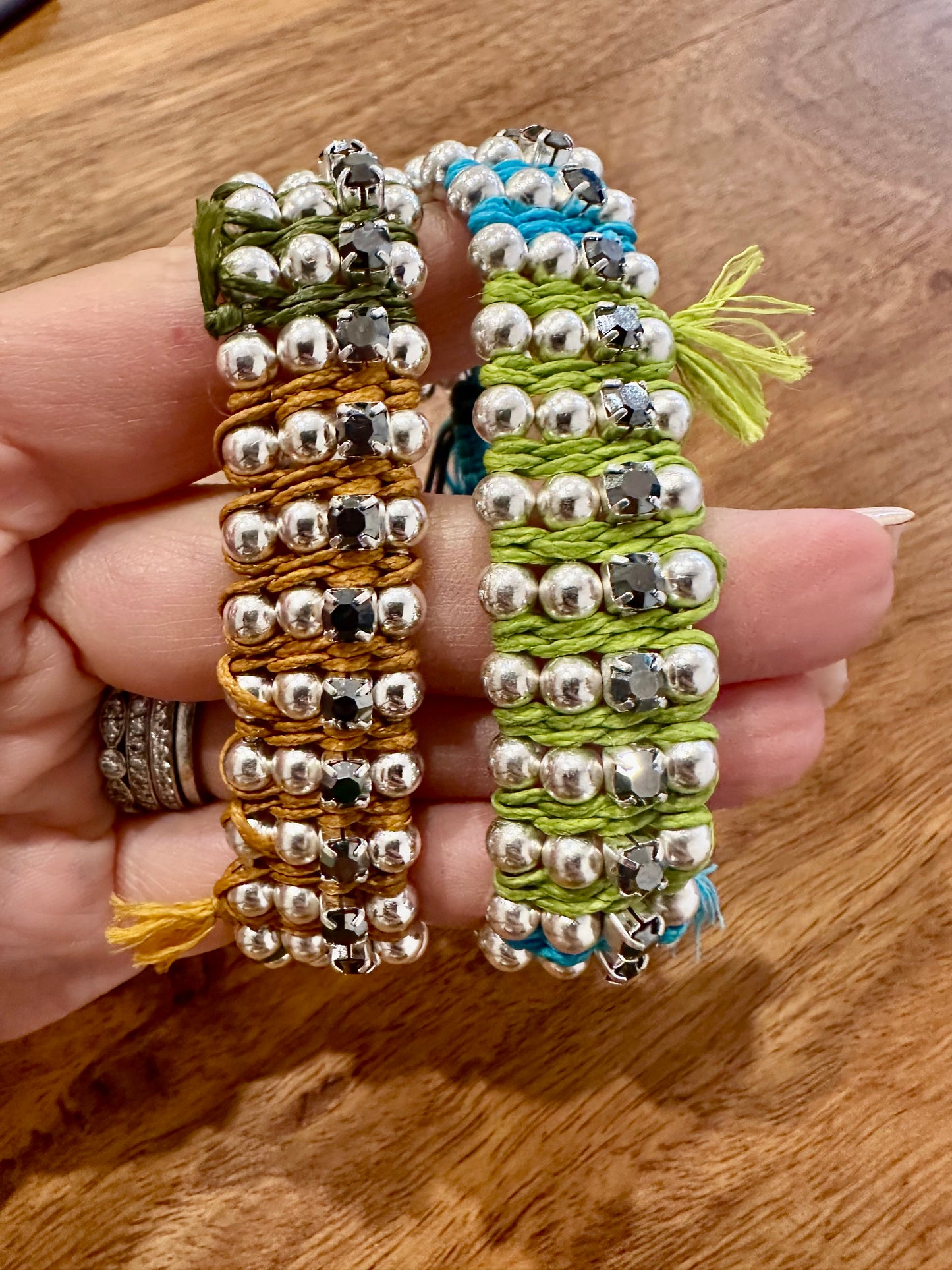Christina Brimpti | BEYOND SIMPLICITY METALLIC ELEMENTS BRACELET - Green & Turquoise
