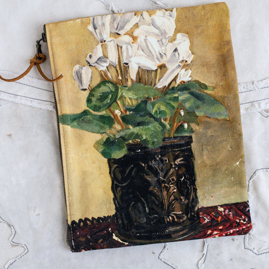 Swarm Amsterdam | Canvas Painting Zip Clutch - Cyclamen