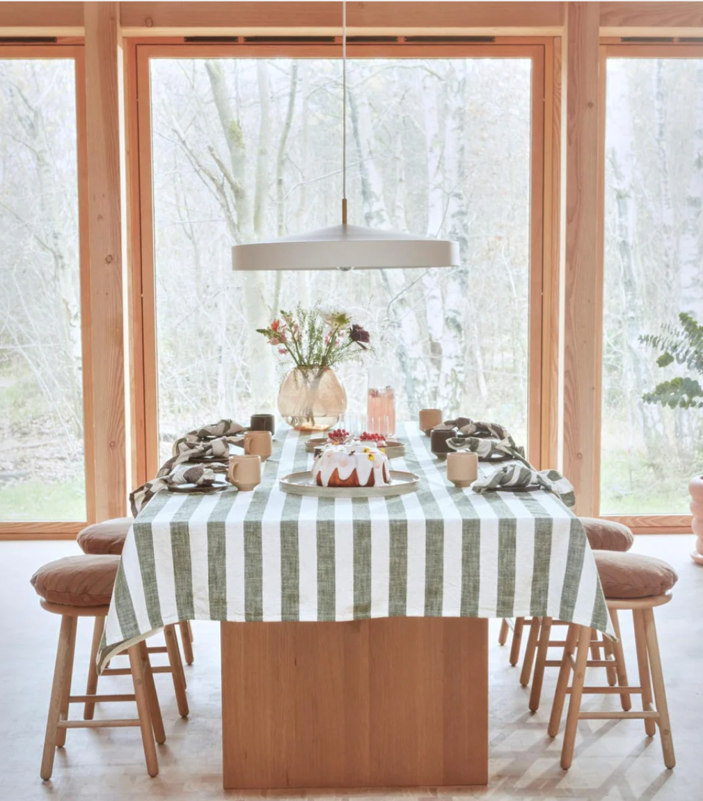 OYOY | Striped Tablecloth - 260x140 cm, Olive
