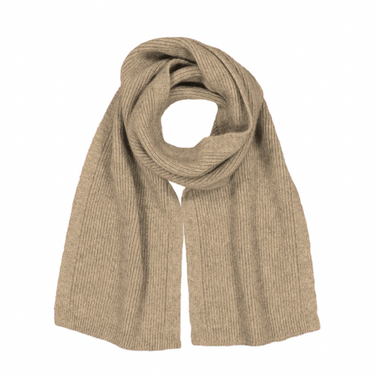 McDonald Textiles | Possum Merino Fine Rib Scarf - Mocha