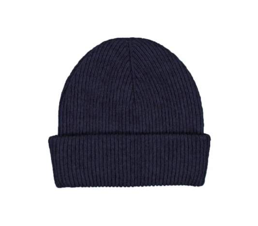 McDonald Textiles |  Possum Merino Fine Rib Hat - Navy