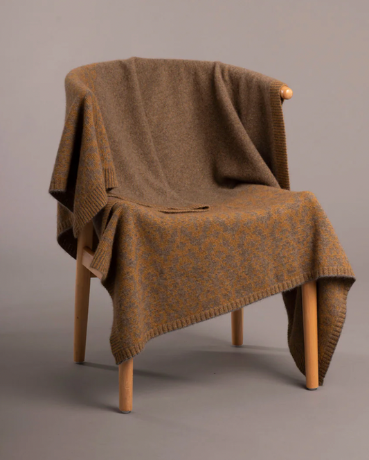 McDonald Textiles  | Fair Isle Blanket, Bark/Honeycomb