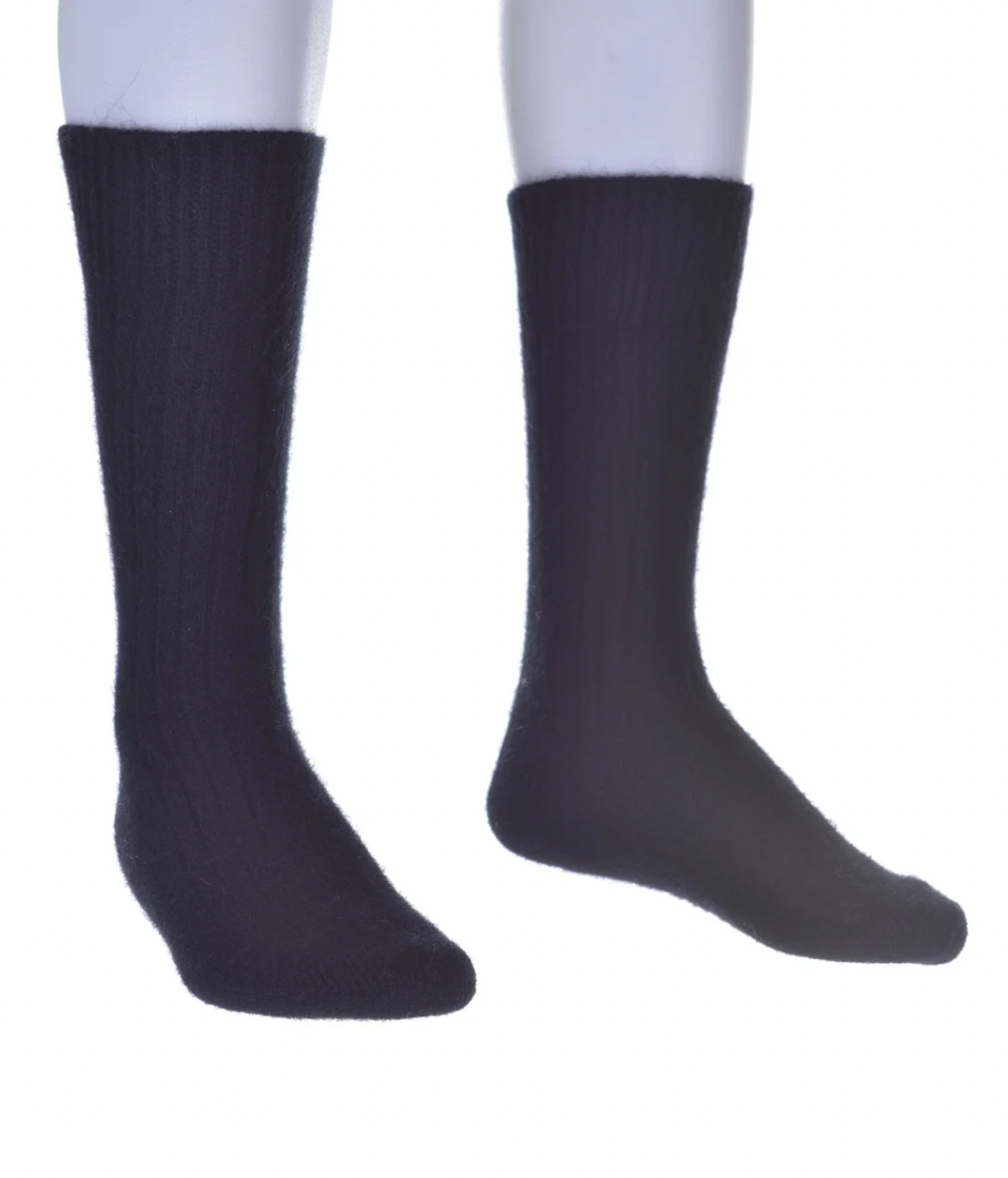 McDonald Textiles - Possum Merino Rib Socks, Navy