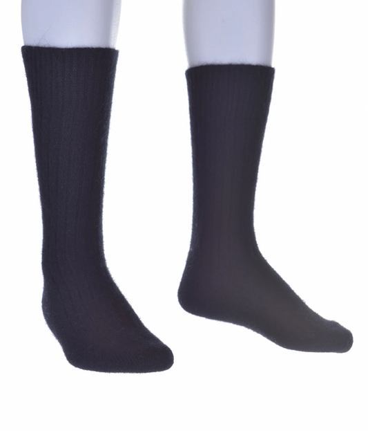 McDonald Textiles - Possum Merino Rib Socks, Navy