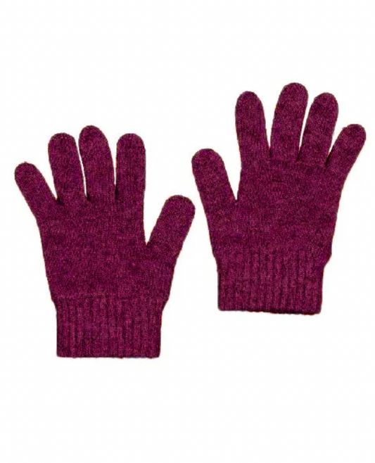 McDonald Textiles | Possum Merino Gloves, Berry M - SALE