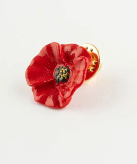 Nach Bijoux - Red Poppy Porcelain Pin