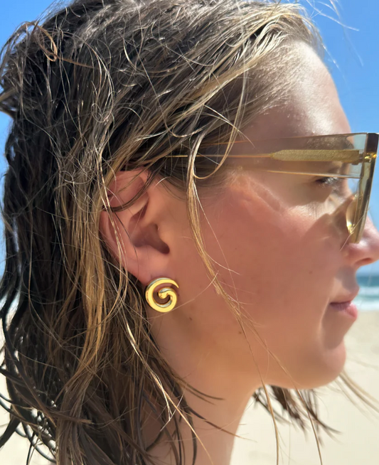 Briwok | Mini Swirl Earrings- Gold