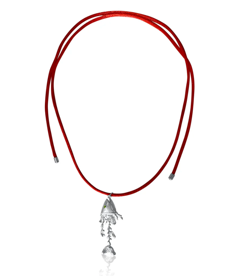 Briwok | Coral Trout Cord Necklace, Silver