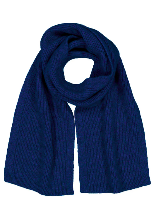McDonald Textiles | Possum Merino Fine Rib Scarf, Cobalt - SALE