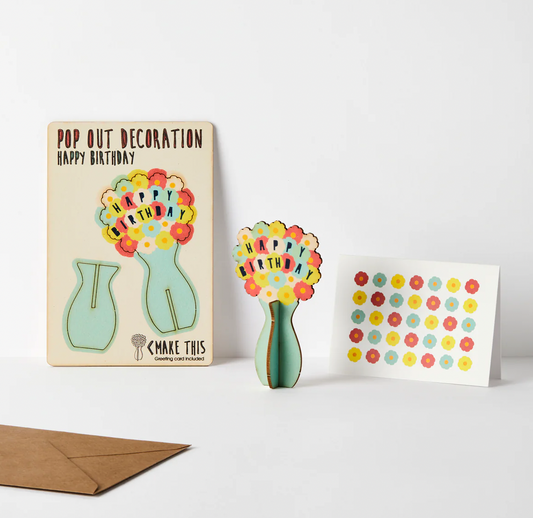 Pop Out Happy Birthday Flowers Card