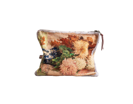 Swarm Amsterdam | Canvas Painting Zip Clutch - Chrysanthemum