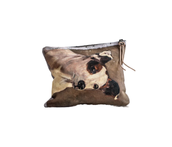 Swarm Amsterdam | Canvas Painting Zip Clutch - Terrier