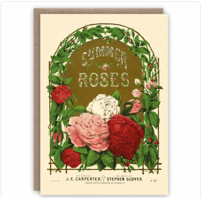 IKONINK | The Pattern Book Blank Greeting Card, Summer Roses