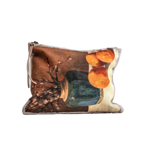 Swarm Amsterdam | Canvas Painting Zip Clutch - Oranges