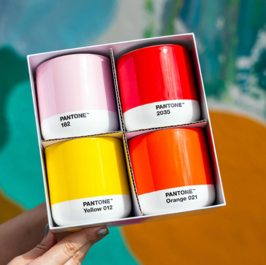 Pantone | Cortado Thermo Cup, Yellow, Orange, Pink, Red, (Set of 4)