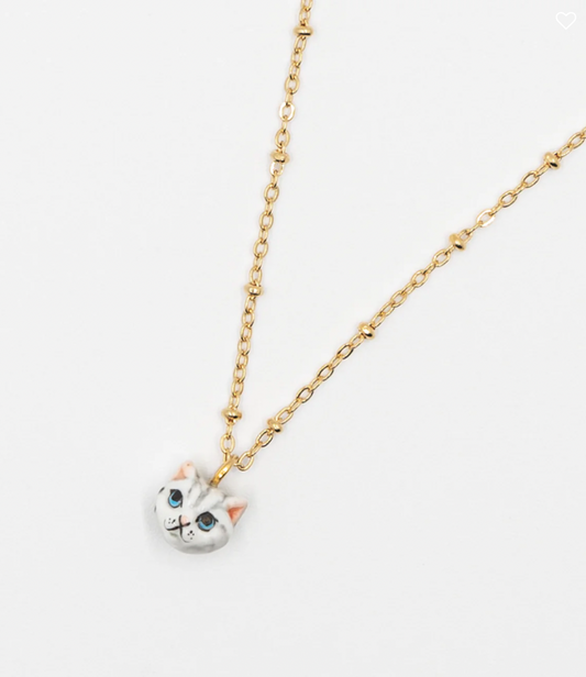 Nach Bijoux | Tabby cat head necklace