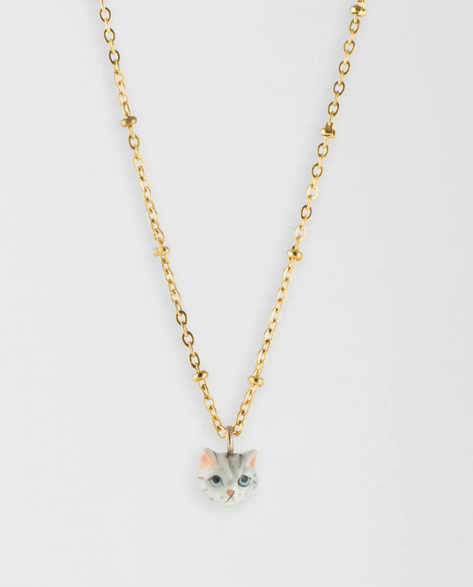 Nach Bijoux | Tabby cat head necklace