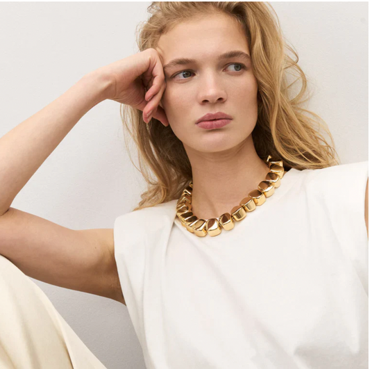 Vanessa Baroni | Small Organic Shaped Necklace Gold