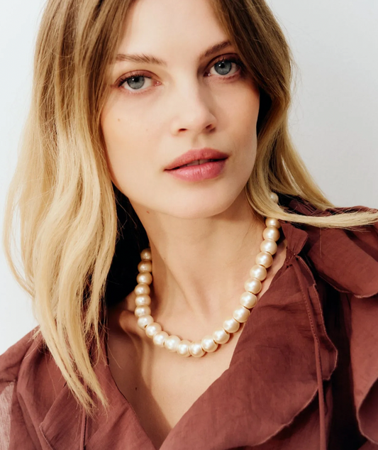 Vanessa Baroni | Mini Beads Necklace Apricot Pearl