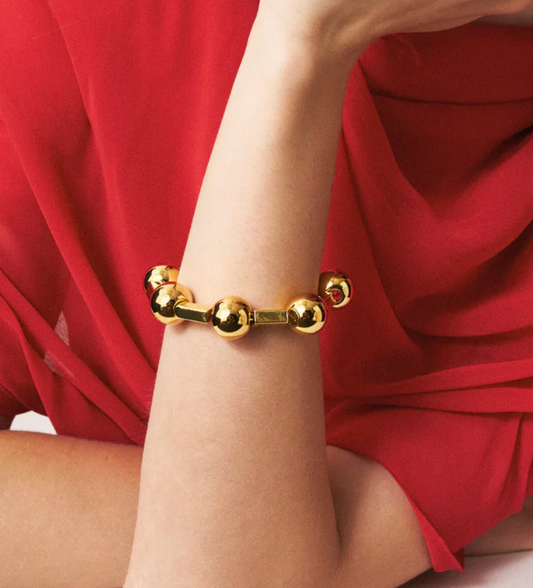 Vanessa Baroni | Ball Chain Bracelet in Gold